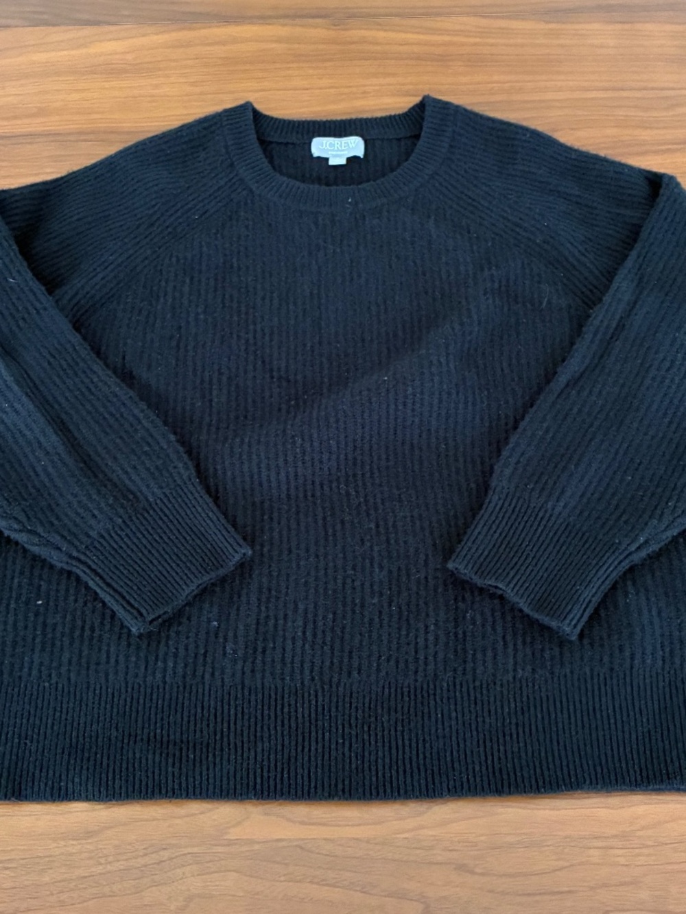 J.Crew 100% Cashmere Textured Knit Sweater Medium Black